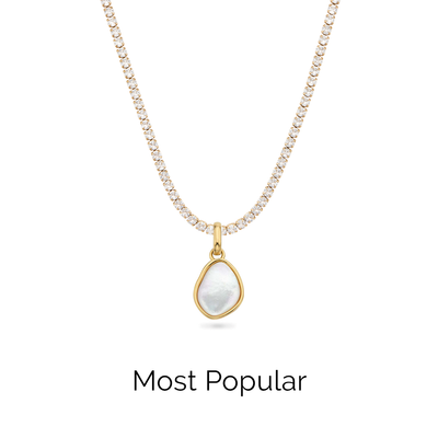 Organic Moonstone Necklace (Gold)
