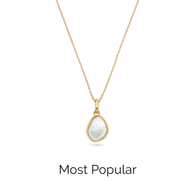 Organic Moonstone Necklace (Gold)