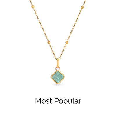 Amazonite Clover Necklace (Gold)