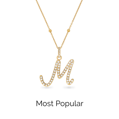Pavé Initial Necklace (Gold)