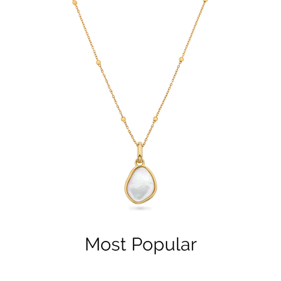 Organic Moonstone Necklace (Gold)