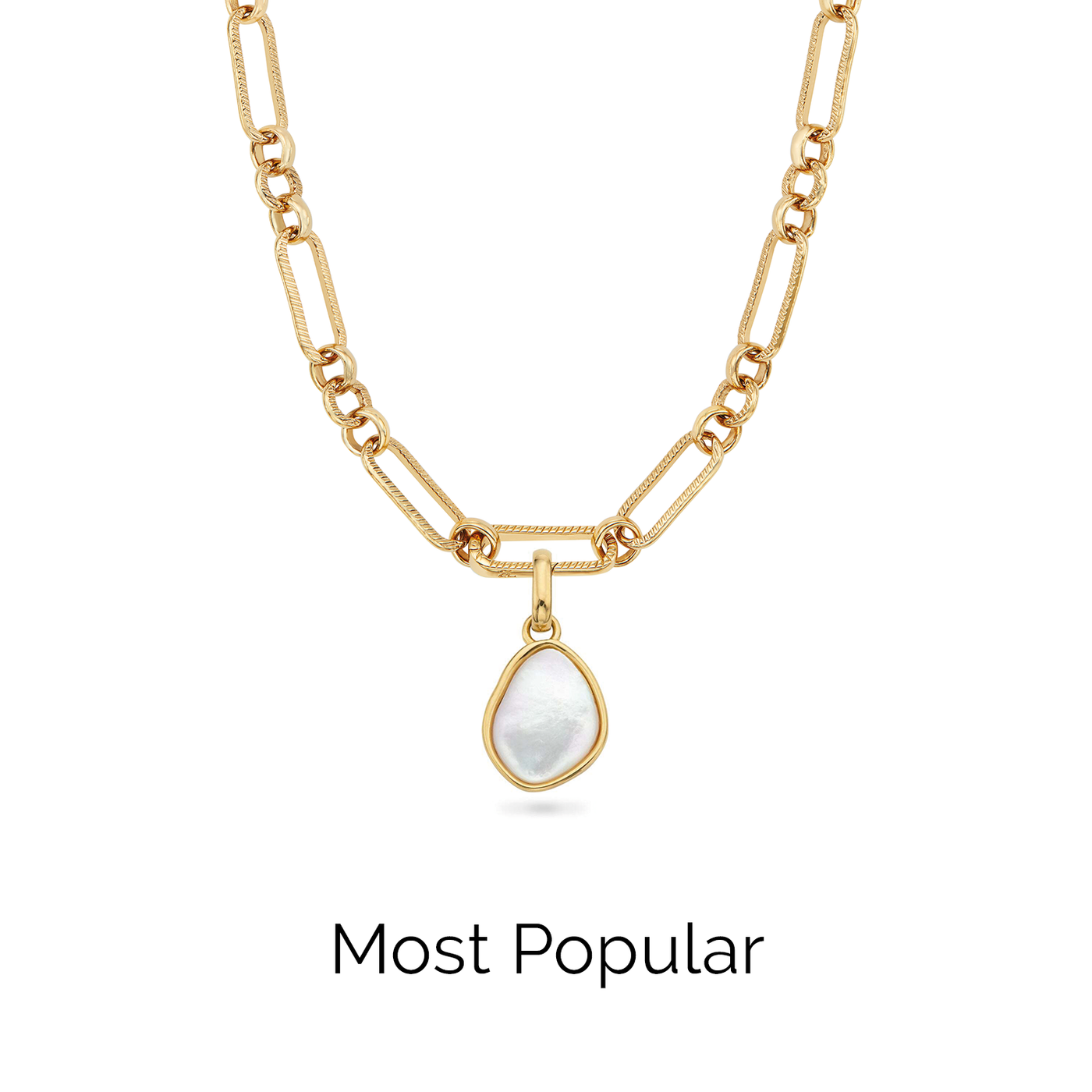 Organic Moonstone Necklace (Gold)