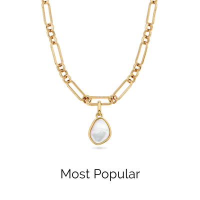 Organic Moonstone Necklace (Gold)