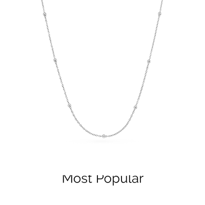 Fine Sphere Chain Necklace (Silver)