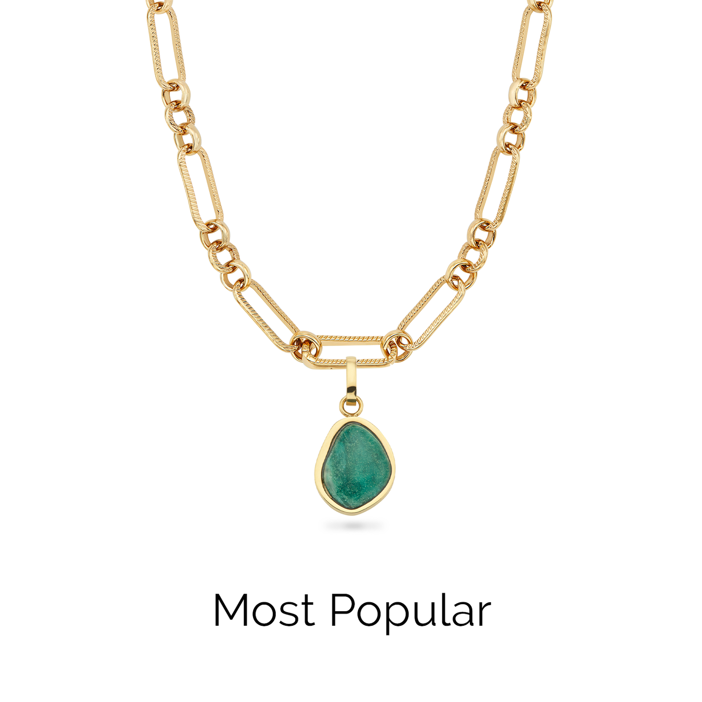 Jade Stone Necklace (Gold)