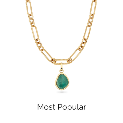Jade Stone Necklace (Gold)