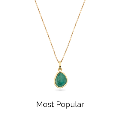 Jade Stone Necklace (Gold)