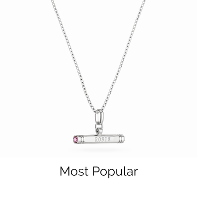 Custom Stamped T-Bar Necklace (Silver)