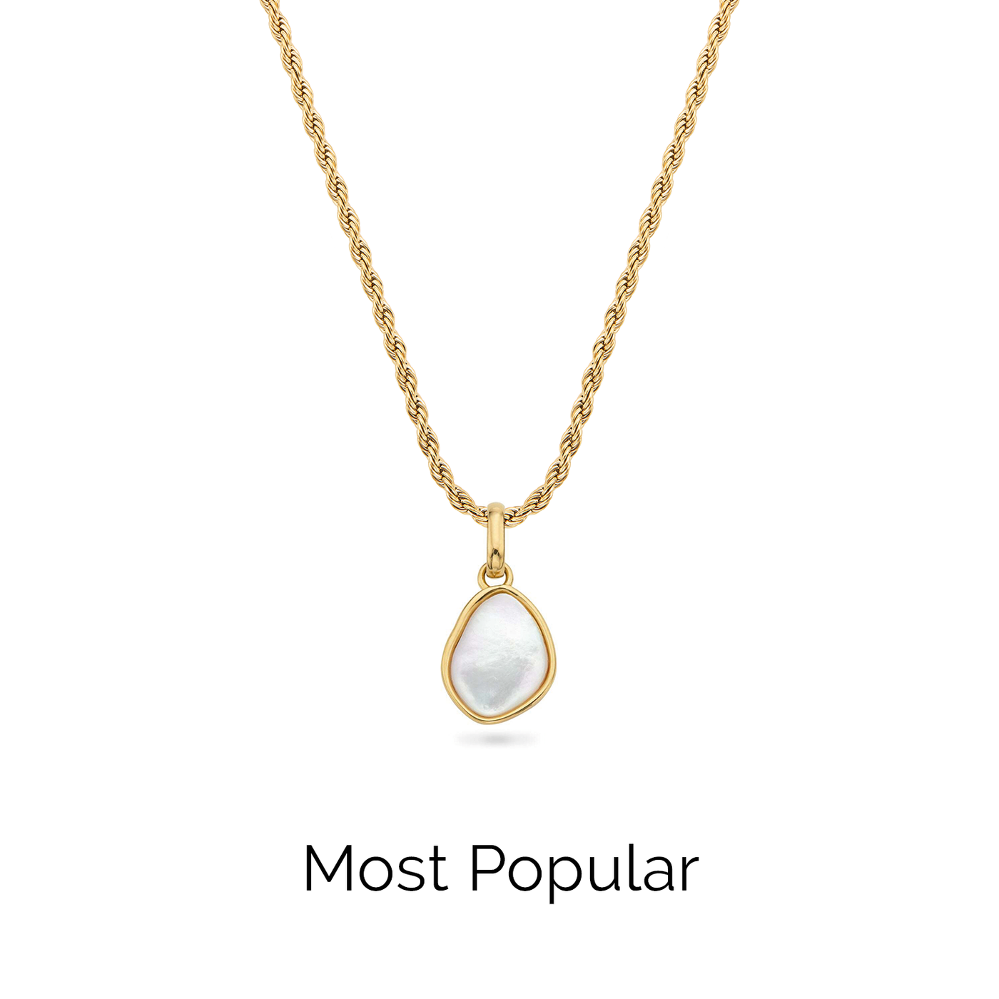 Organic Moonstone Necklace (Gold)