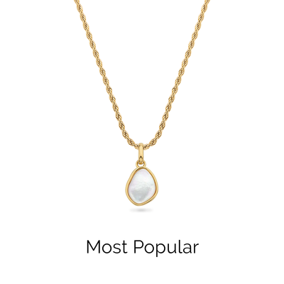 Organic Moonstone Necklace (Gold)
