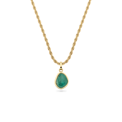 Jade Stone Necklace (Gold)