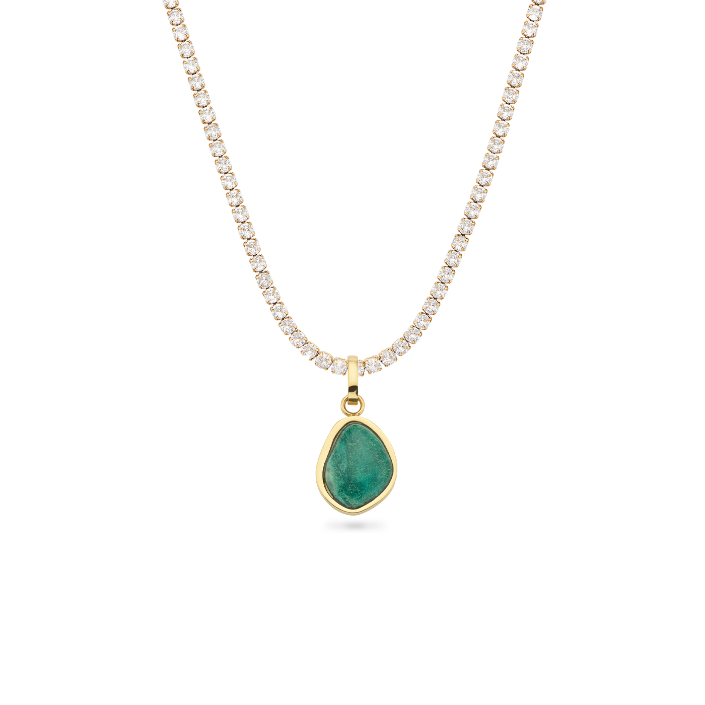 Jade Stone Necklace (Gold)