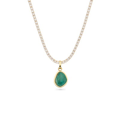 Jade Stone Necklace (Gold)