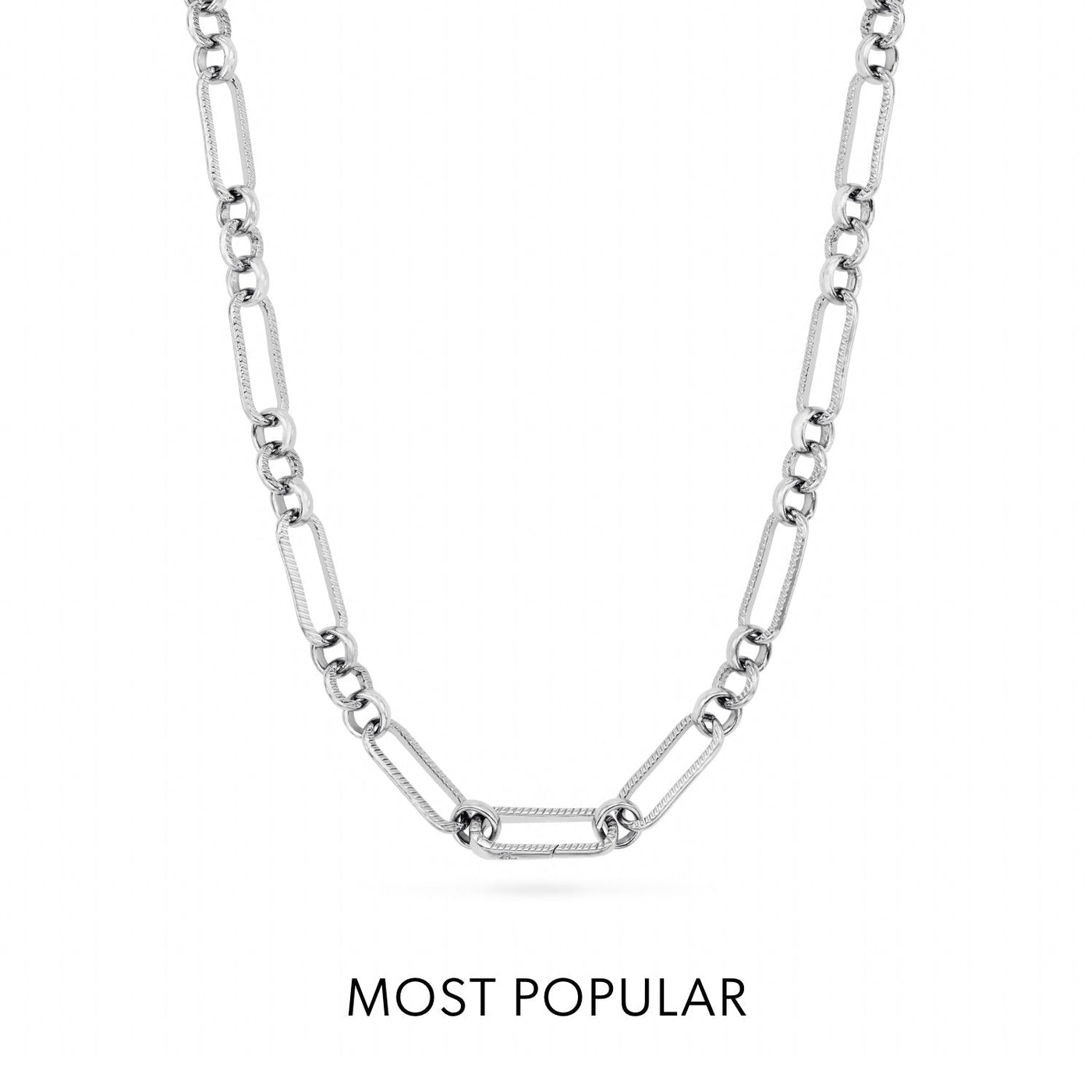 La Croix Crystal Cross Necklace (Silver)
