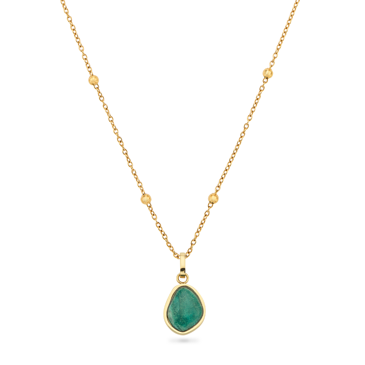 Jade Stone Necklace (Gold)