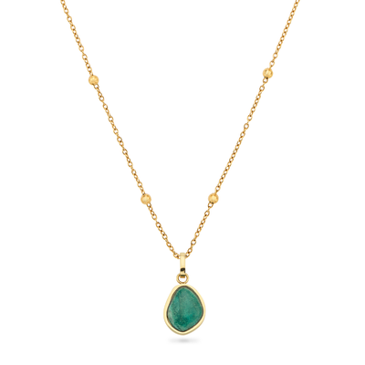 Jade Stone Necklace (Gold)