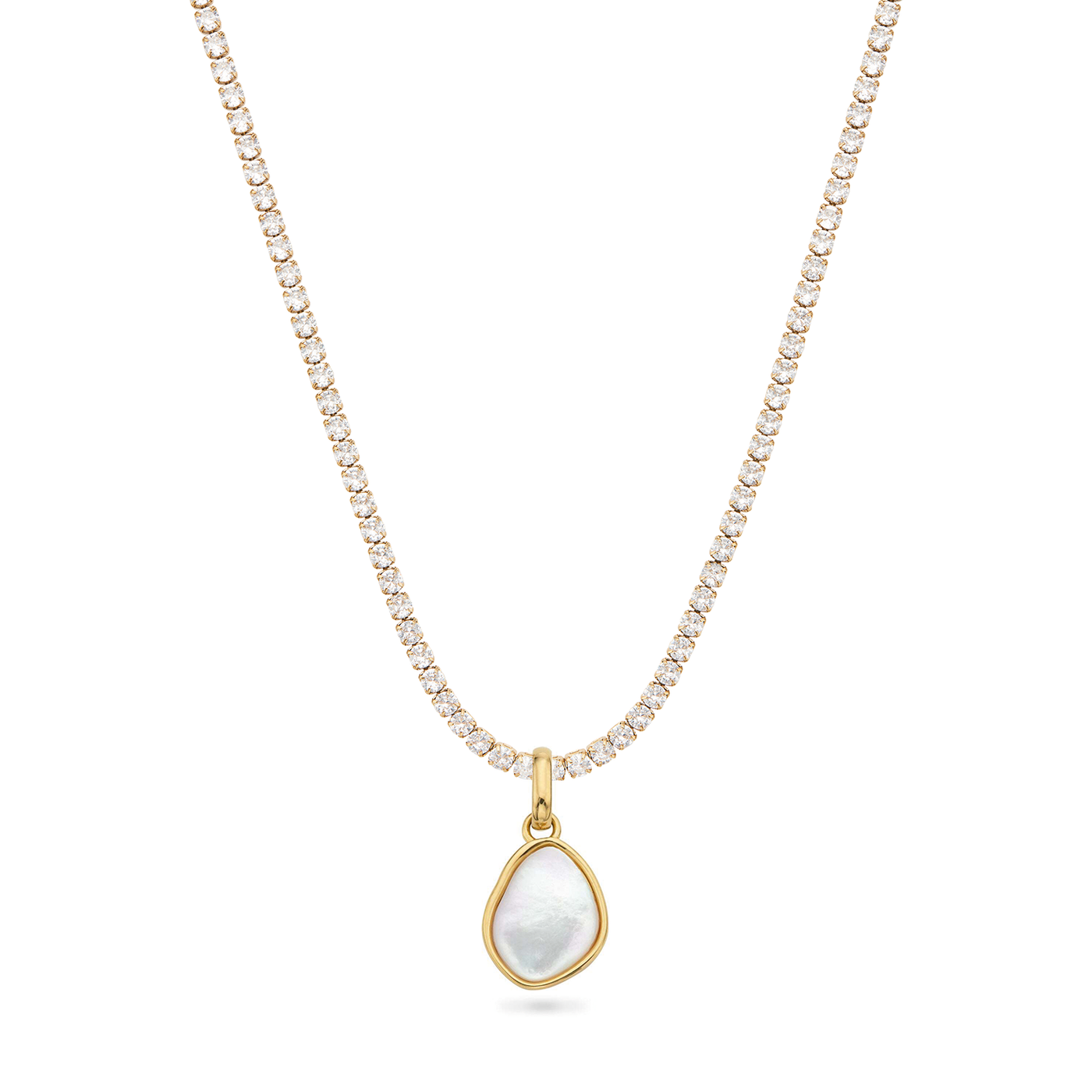 Organic Moonstone Necklace (Gold)
