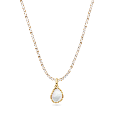 Organic Moonstone Necklace (Gold)
