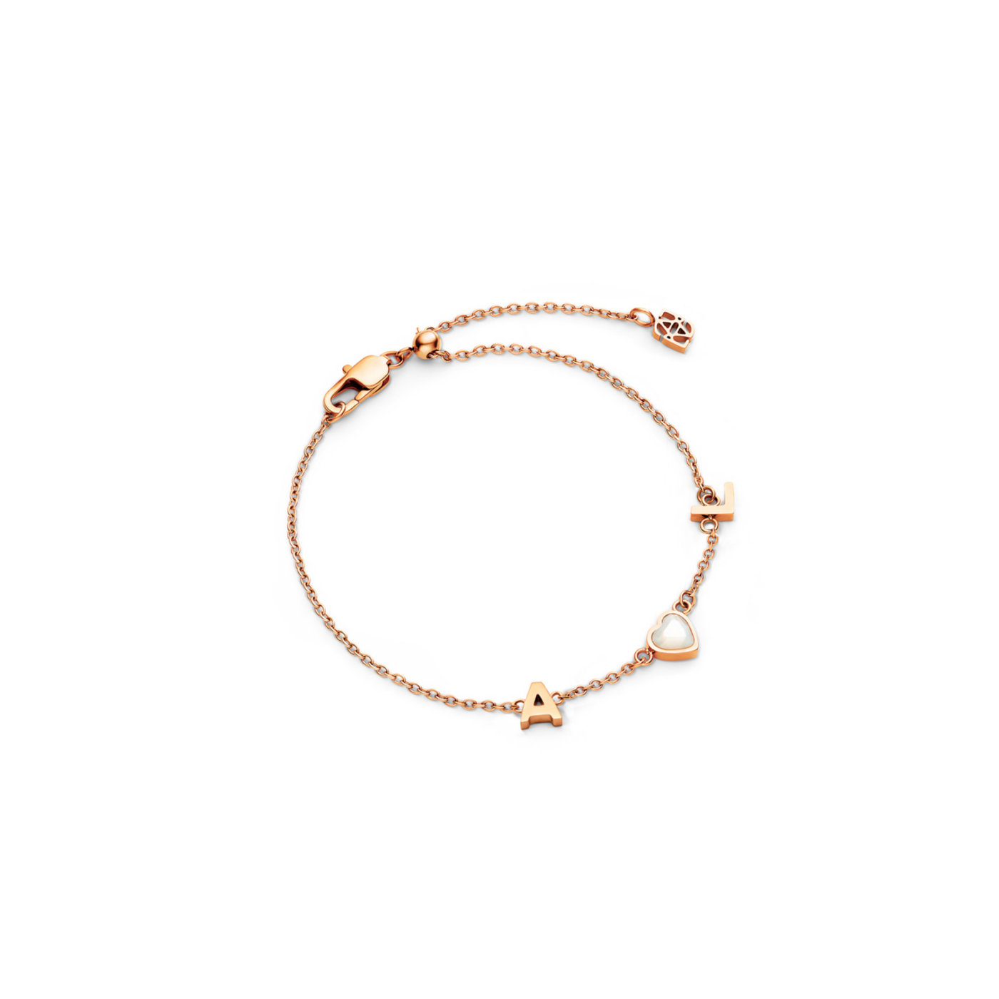 Made Mine Initials & Birthstone Bracelet (Rose Gold)