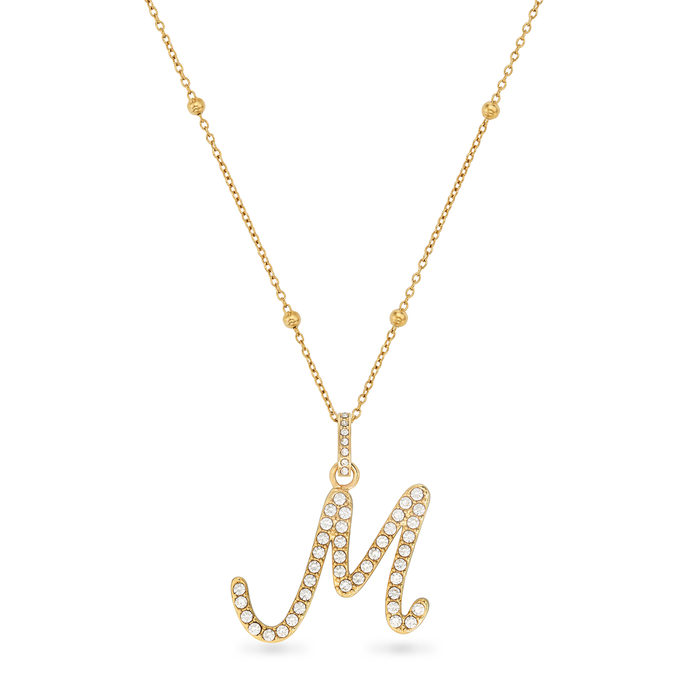 Pavé Initial Necklace (Gold)