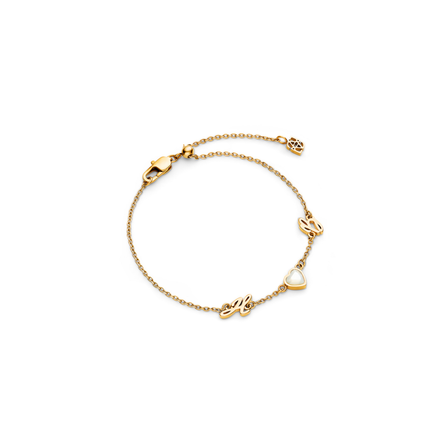Made Mine Initials & Birthstone Bracelet (Gold)
