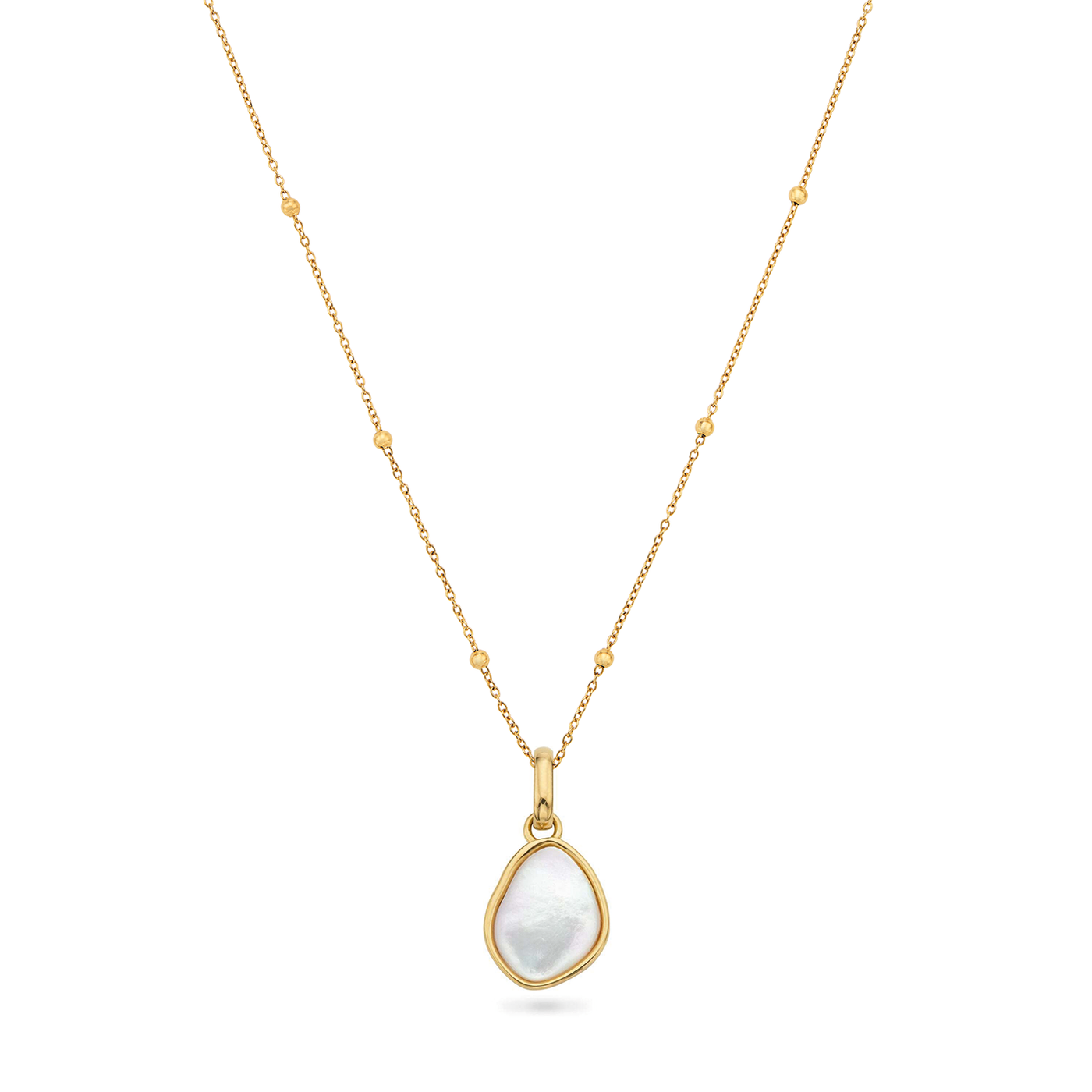 Organic Moonstone Necklace (Gold)