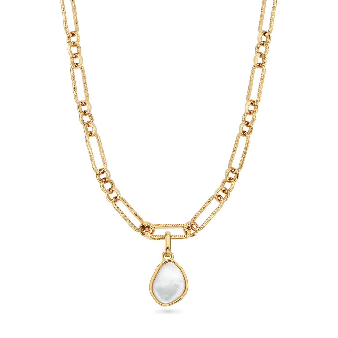 Organic Moonstone Necklace (Gold)