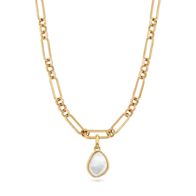 Organic Moonstone Necklace (Gold)