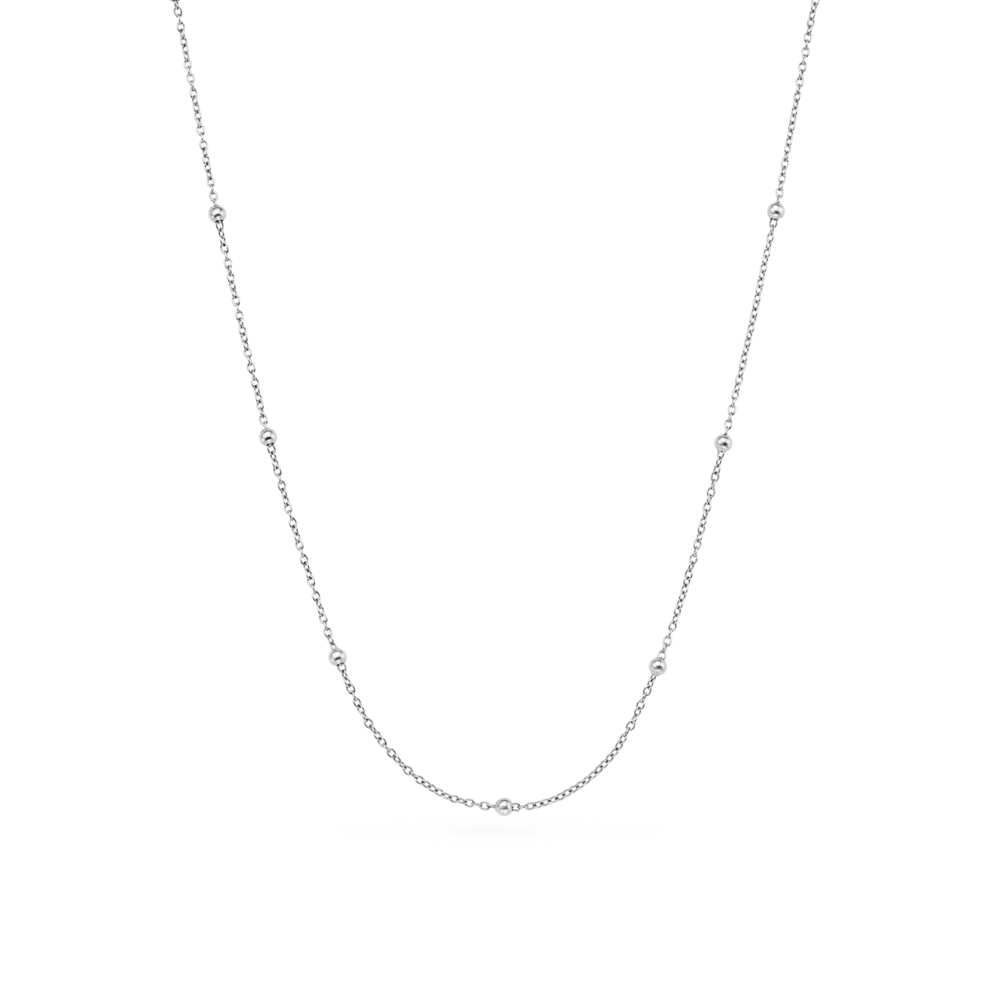 Fine Sphere Chain Necklace (Silver)