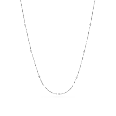 Fine Sphere Chain Necklace (Silver)