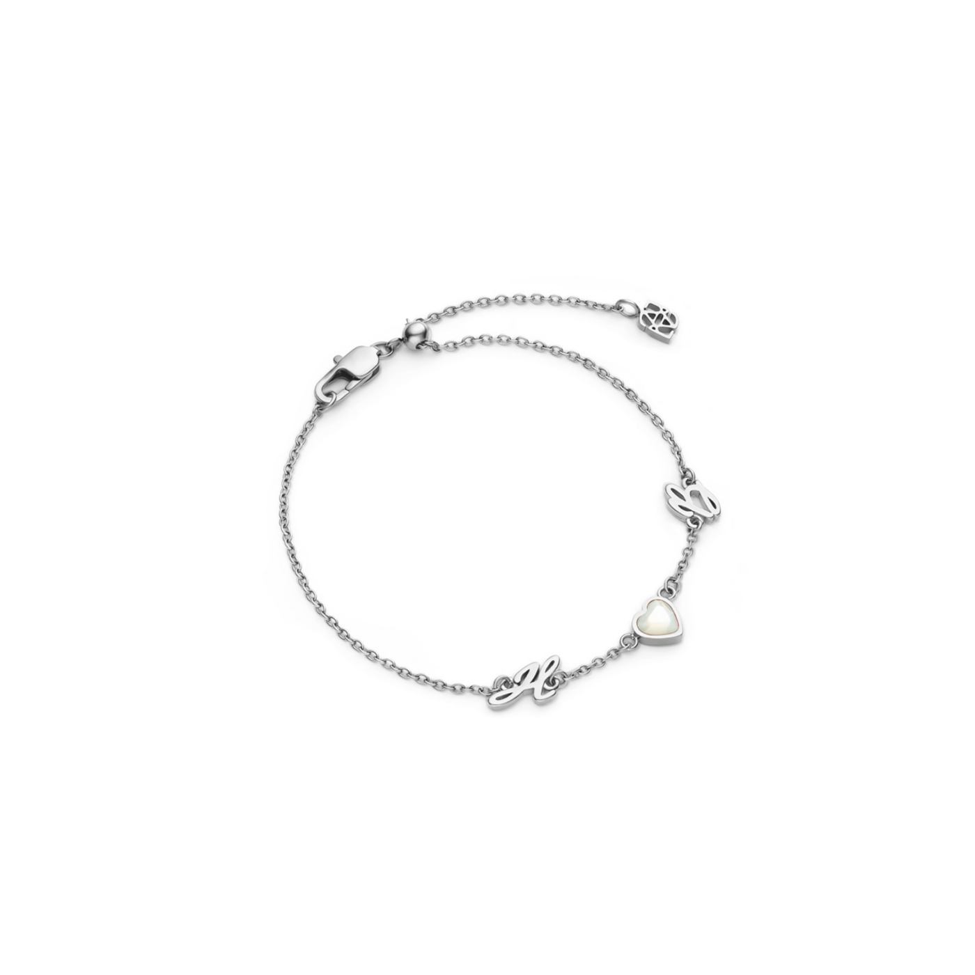 Made Mine Initials & Birthstone Bracelet (Silver)