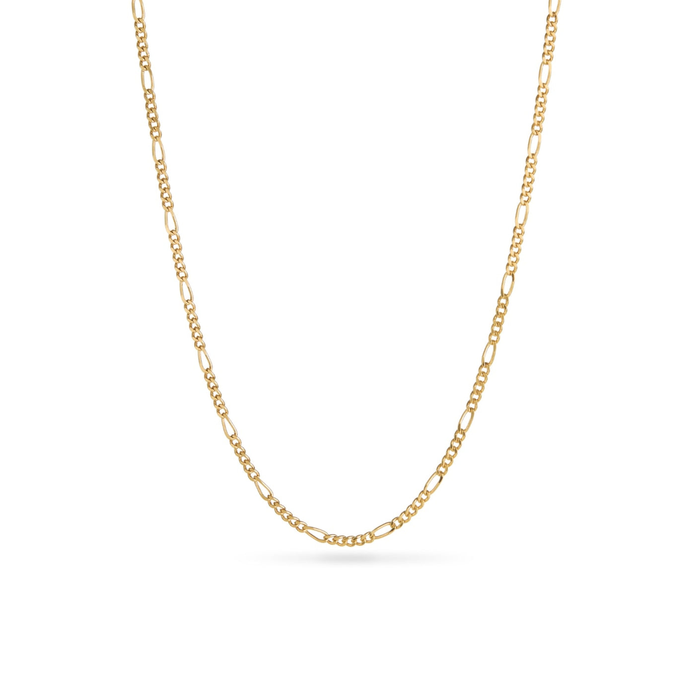 Small Figaro Chain Necklace (Gold)