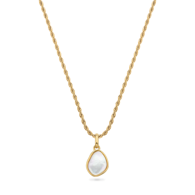 Organic Moonstone Necklace (Gold)