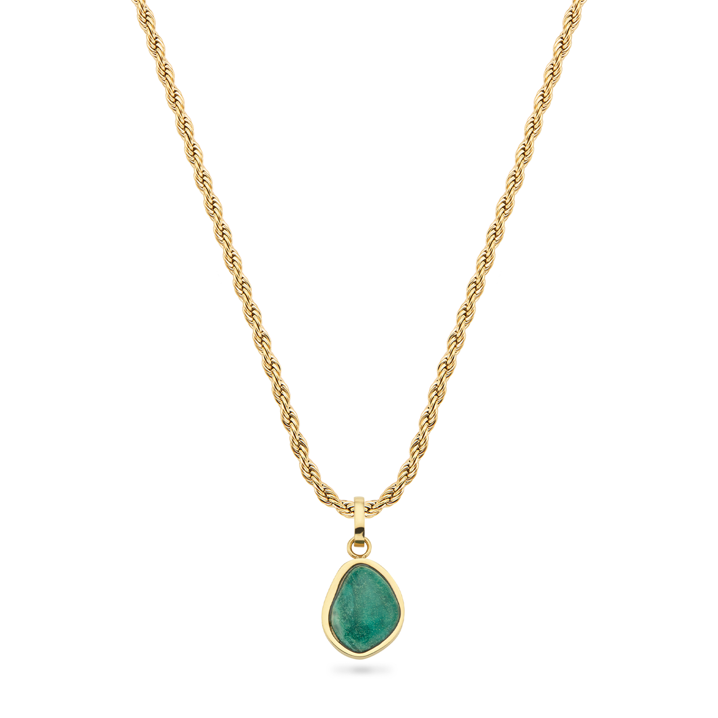 Jade Stone Necklace (Gold)