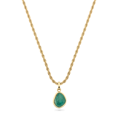 Jade Stone Necklace (Gold)