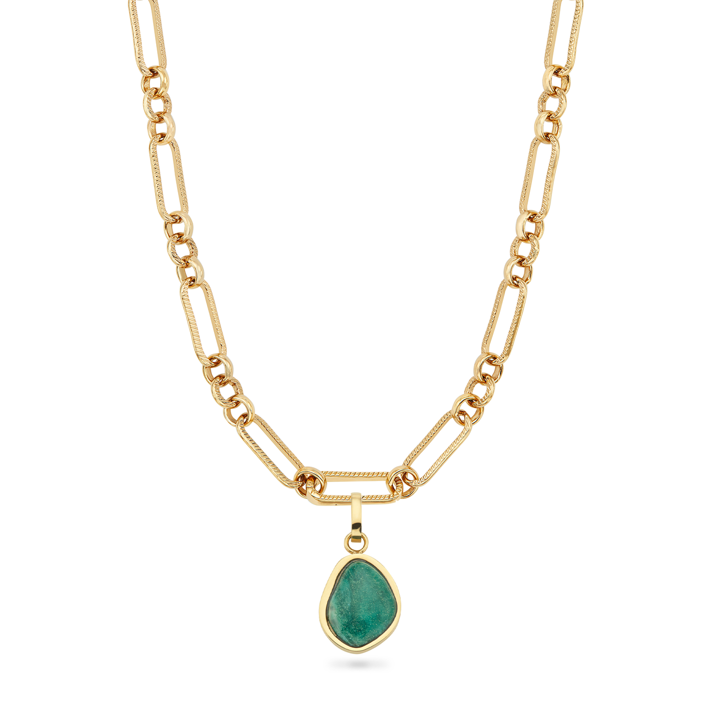 Jade Stone Necklace (Gold)