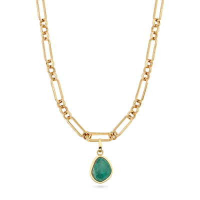 Jade Stone Necklace (Gold)