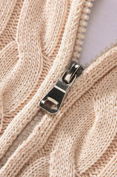 Gestepptes Reißverschluss-Strickpullover