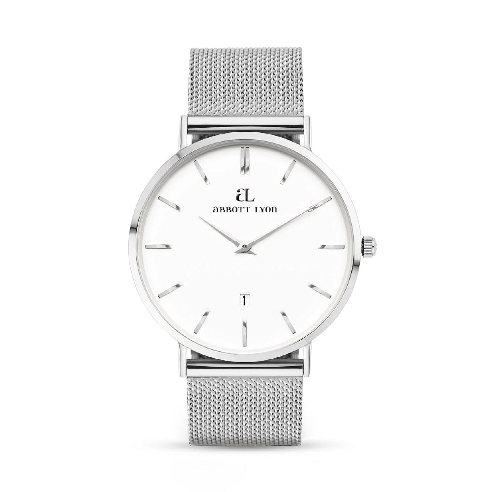 Silver Chain White Kensington 40 Watch