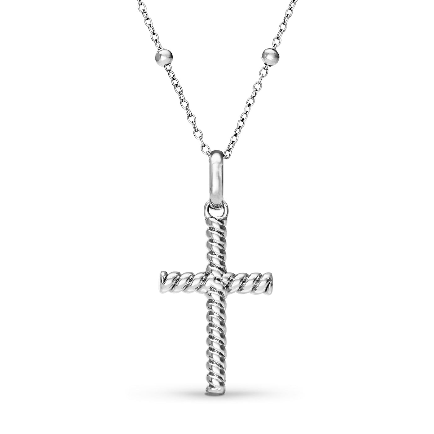 Entwine Cross Necklace (Silver)