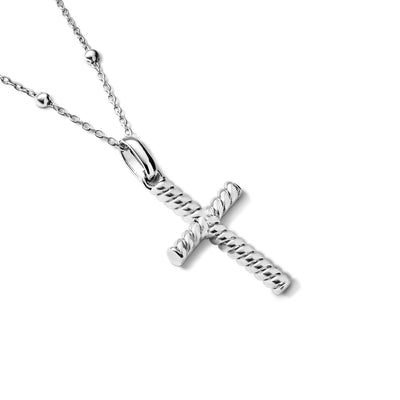 Entwine Cross Necklace (Silver)