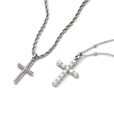 Entwine Cross Necklace (Silver)