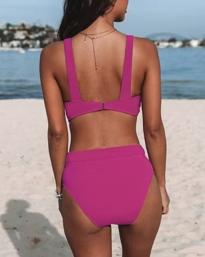 Hilary – Badeanzug mit hoher Taille und einfarbigem Design