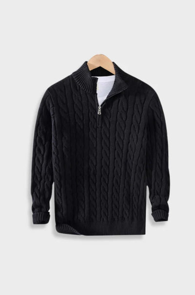 Gestepptes Reißverschluss-Strickpullover