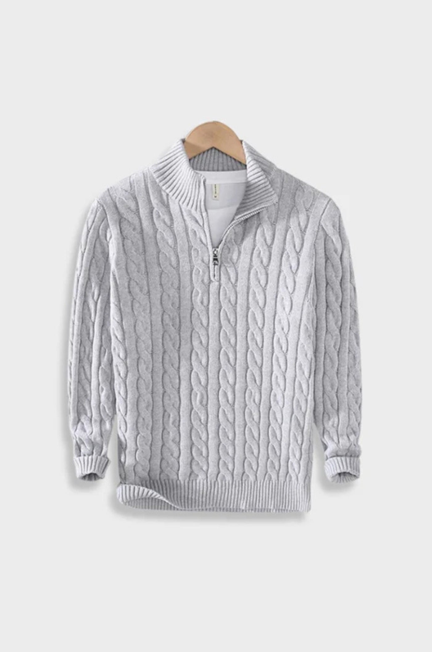 Gestepptes Reißverschluss-Strickpullover