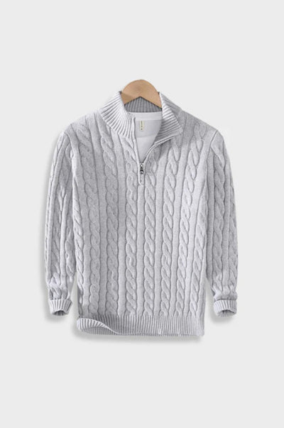 Gestepptes Reißverschluss-Strickpullover