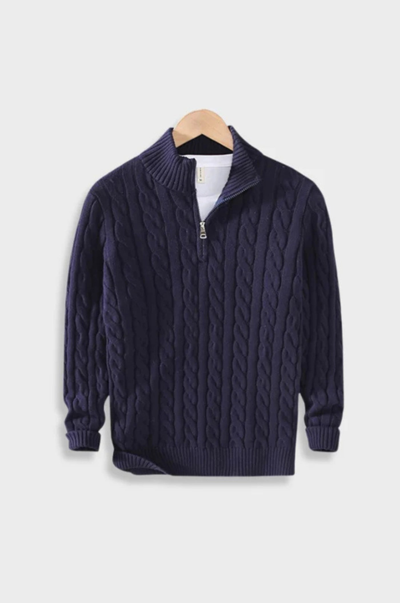 Gestepptes Reißverschluss-Strickpullover
