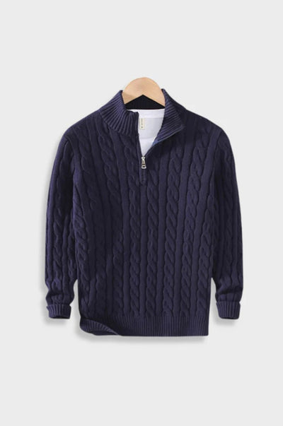 Gestepptes Reißverschluss-Strickpullover