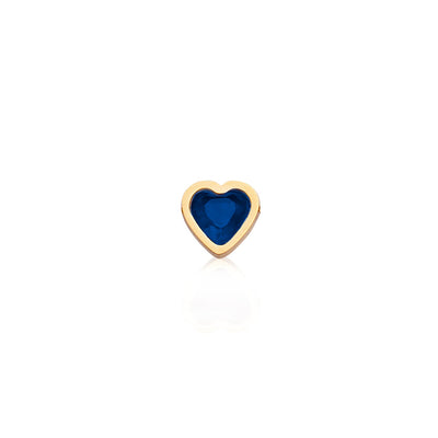Mini Heart Birthstone Stud Earrings (Gold)
