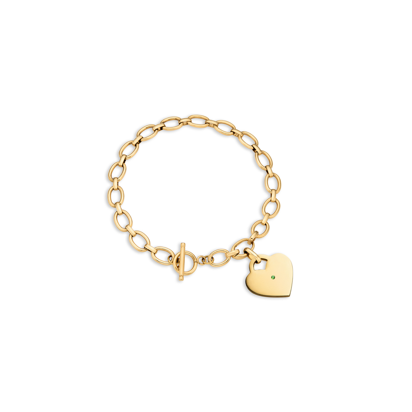 Heart Token Oval Bracelet (Gold)